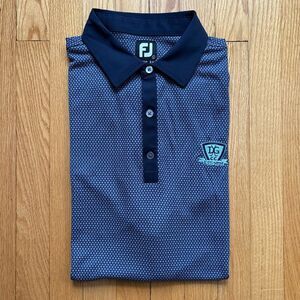 FootJoy Golf Men’s Short Sleeve Golf Polo Shirt Large Blue White Unique Pattern